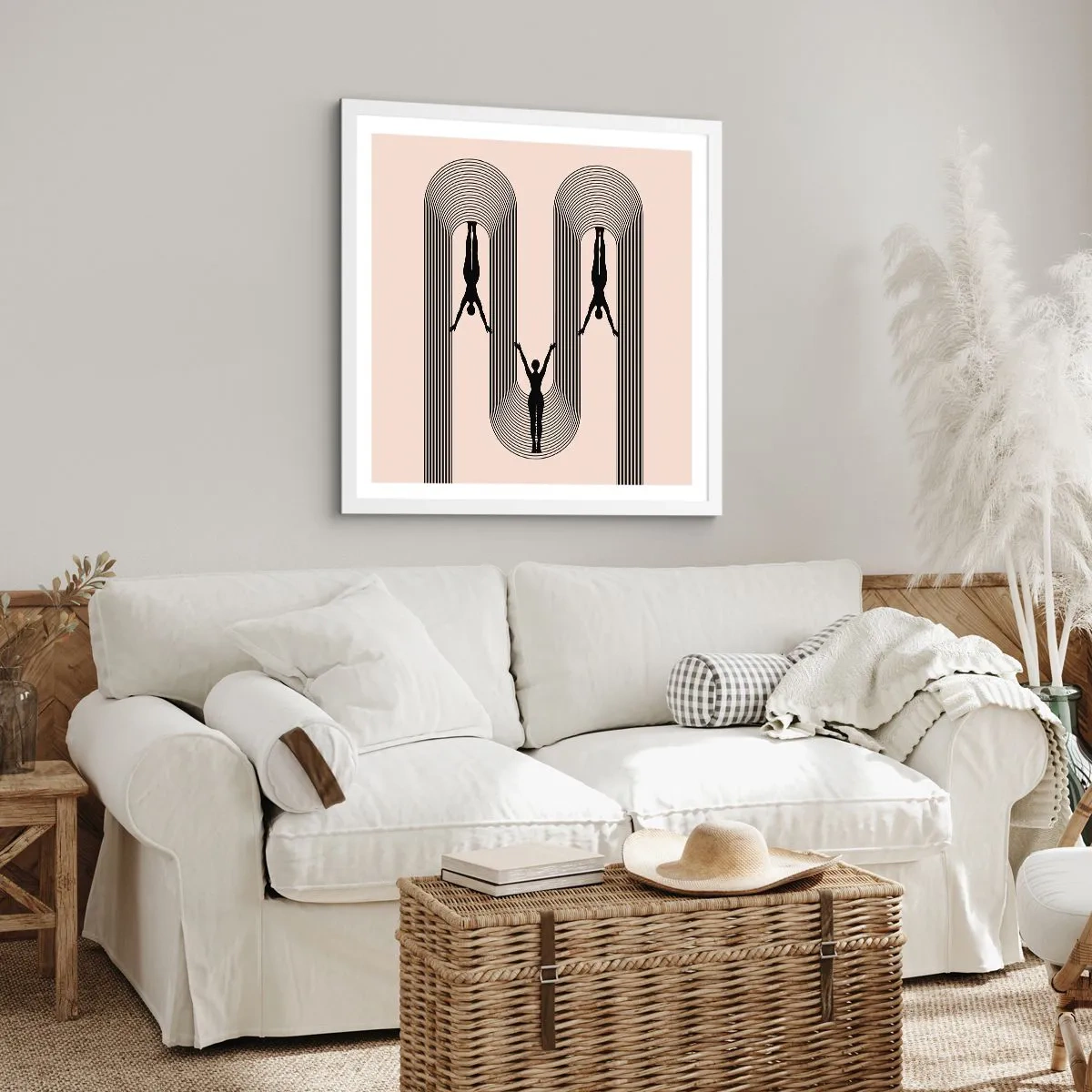 Plakat w białej ramie - Do góry nogami - 60x60 cm