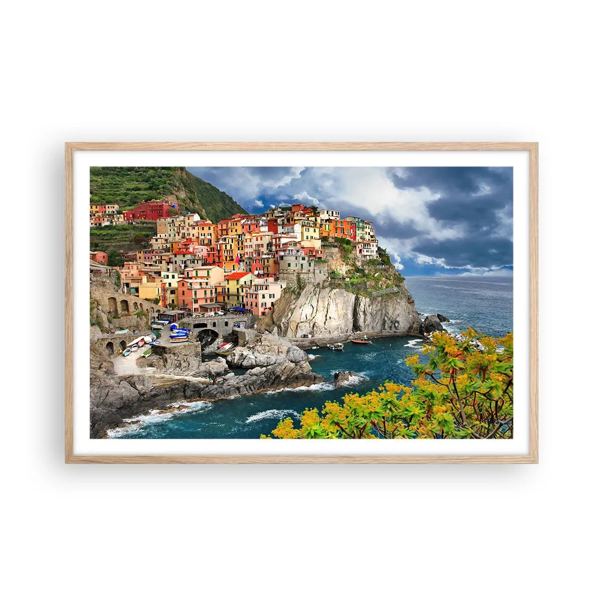 Plakat w ramie jasny dąb - Gromadka przytulona do skał - 91x61 cm