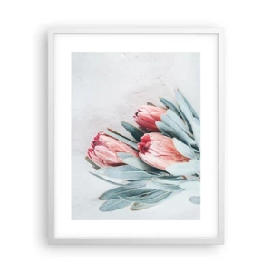 Plakat w białej ramie - Zawstydzone własną urodą - 40x50 cm