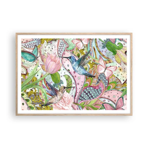 Plakat w ramie jasny dąb - Wplątane w pnączach - 100x70 cm
