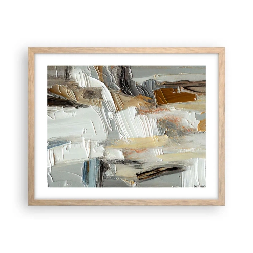 Plakat w ramie jasny dąb - Barwne nawarstwienia - 50x40 cm