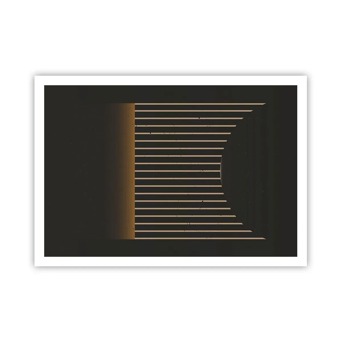 Plakat - Geometryczny wzór z pasami na ciemnym tle - 100x70cm - Zbadać ciemność - Nowoczesna dekoracja ścienna do salonu i sypialni ARTTOR