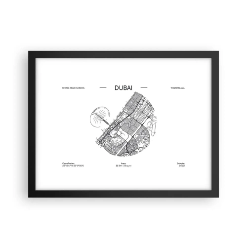 Plakat w czarnej ramie - Anatomia Dubaju - 40x30 cm
