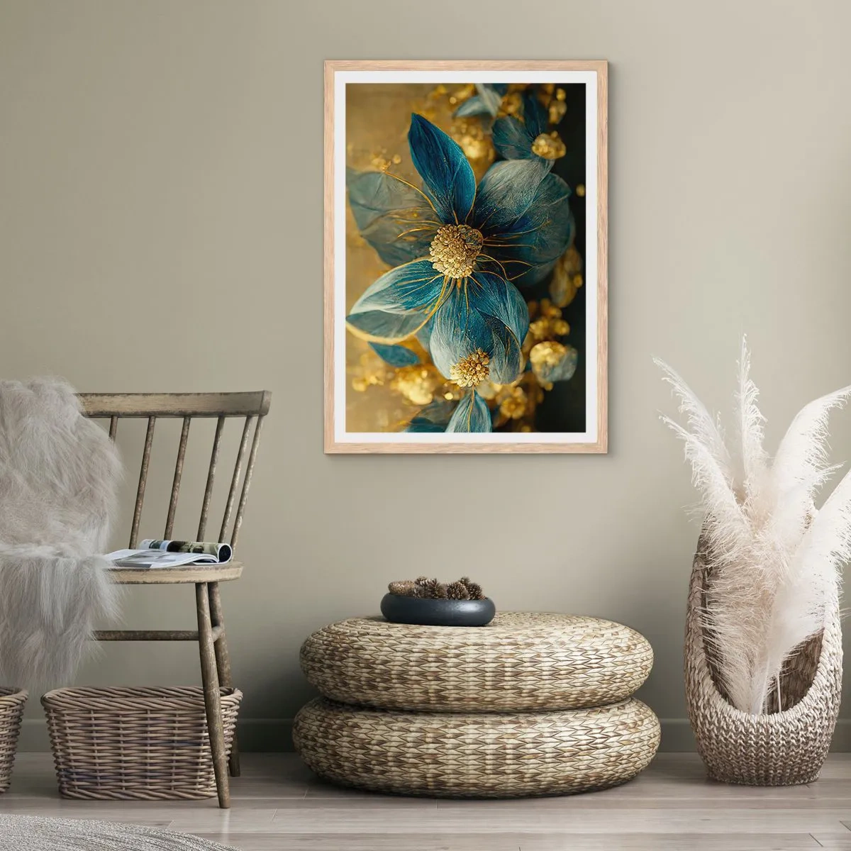 Plakat w ramie jasny dąb - Zakwitnąć złotem - 30x40 cm