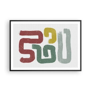 Plakat w czarnej ramie - Kolorowe geometryczne wzory w stylu abstrakcyjnym - 100x70cm - W nieznanym języku - Nowoczesna dekoracja ścienna do salonu i sypialni ARTTOR