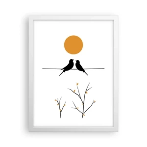 Plakat w białej ramie - Słowiczy wieczór - 30x40 cm