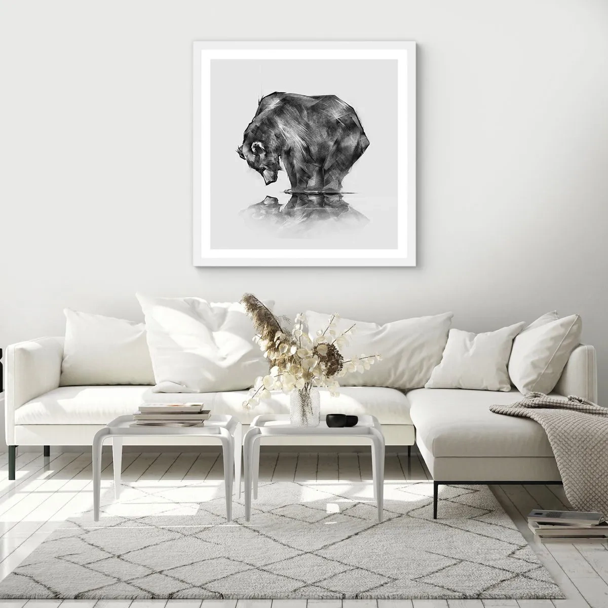 Plakat w białej ramie - Miło zobaczyć się z kimś bliskim - 50x50 cm