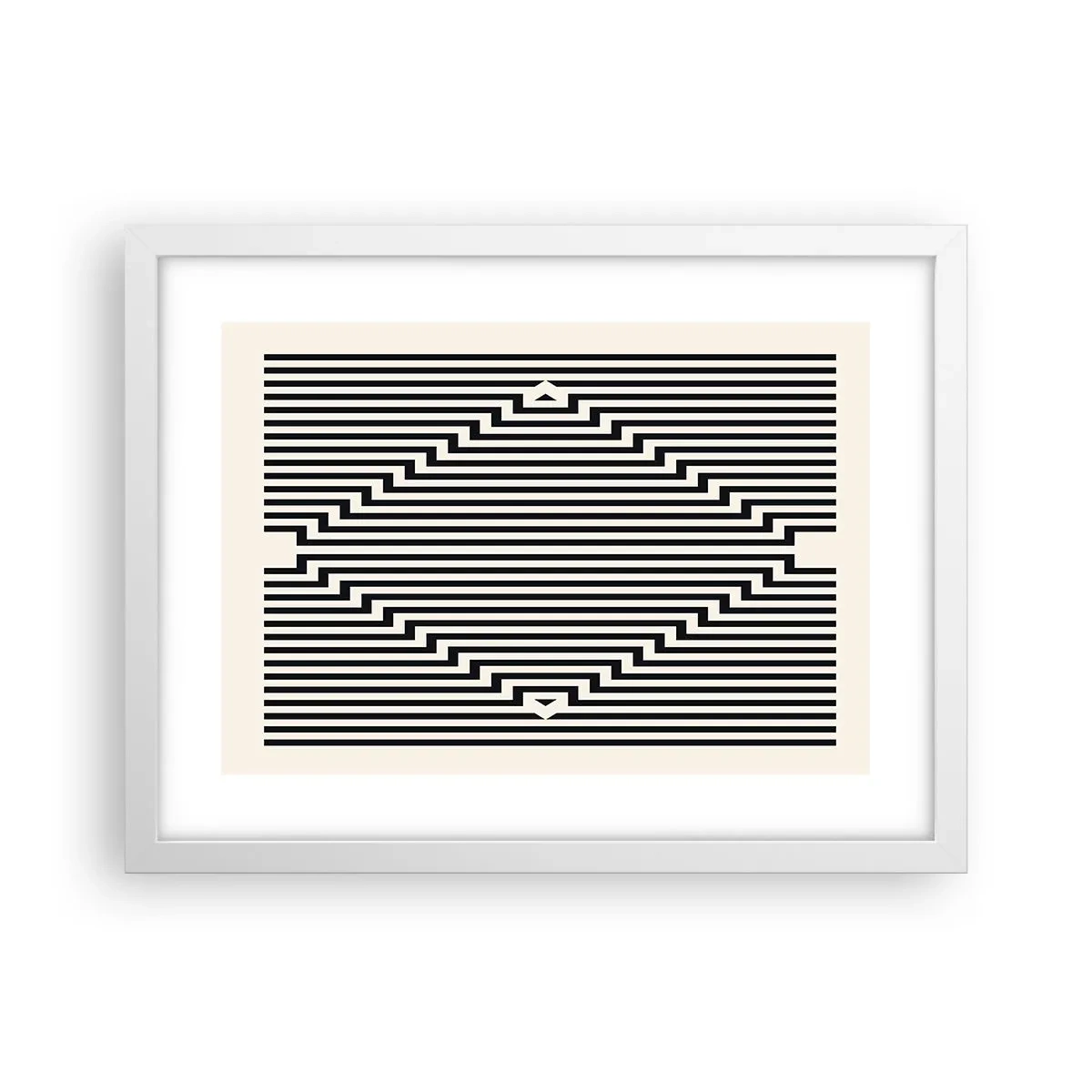 Plakat w białej ramie - Geometryczna iluzja - 40x30 cm