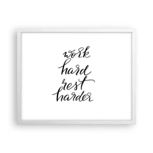 Plakat w białej ramie - Życiowa równowaga - 50x40 cm