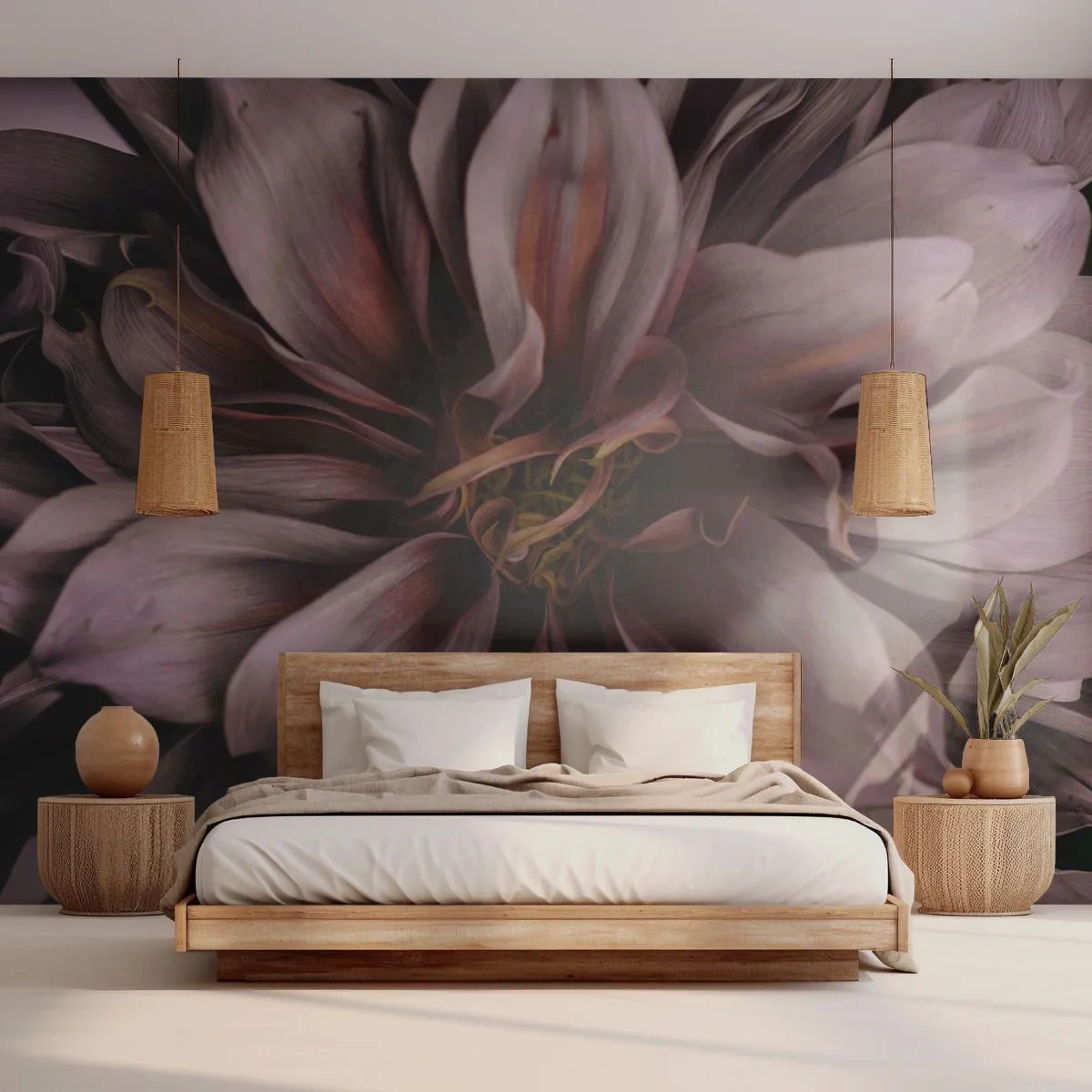 Fototapeta Premium Canvas - Kwietne serce - Bukiet Kwiatów, Dalia, Kwiat - 250x175 cm