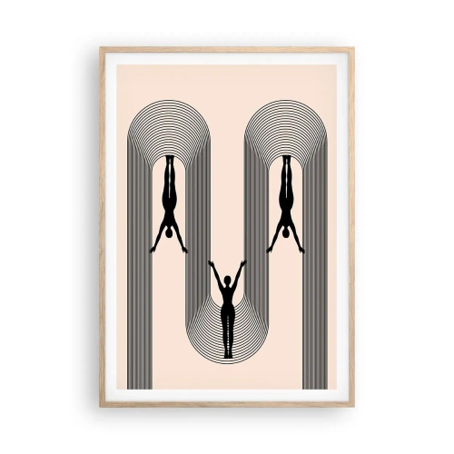 Plakat w ramie jasny dąb - Do góry nogami - 70x100 cm