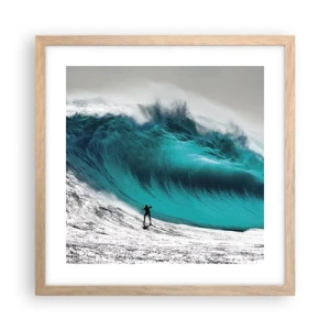 Plakat w ramie jasny dąb - Wyzwanie przyjęte - 40x40 cm