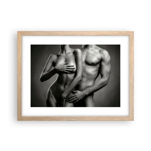 Plakat w ramie jasny dąb - Adam i Ewa - 40x30 cm