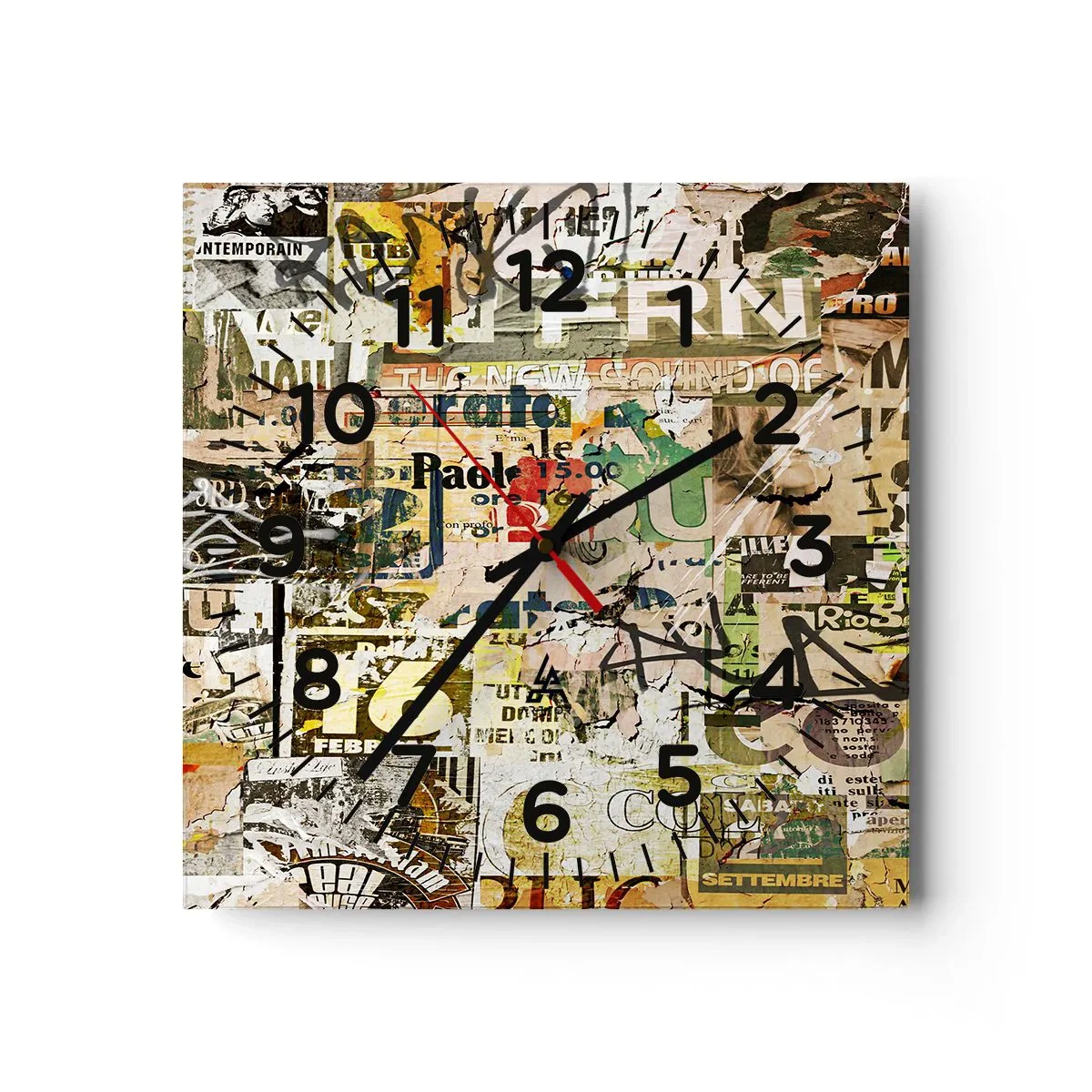 Zegar ścienny - Oj, dzieje się… - 30x30 cm