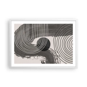 Plakat w białej ramie - Owal zwycięża - 70x50 cm