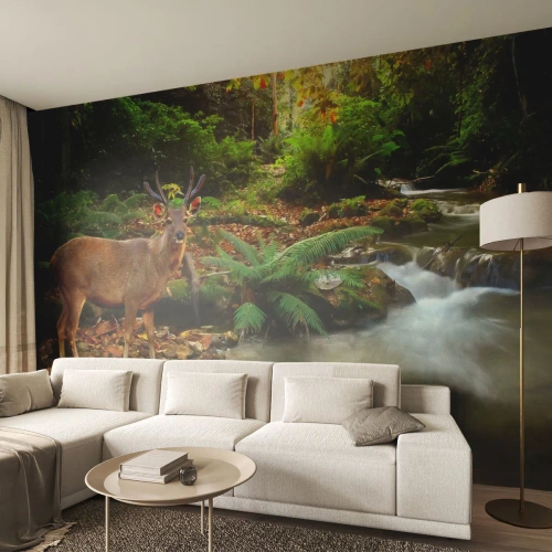 Fototapeta Samoprzylepna Deluxe Sticker - Witam w moim świecie - Krajobraz, Zwierzęta, Jeleń - 100x70 cm
