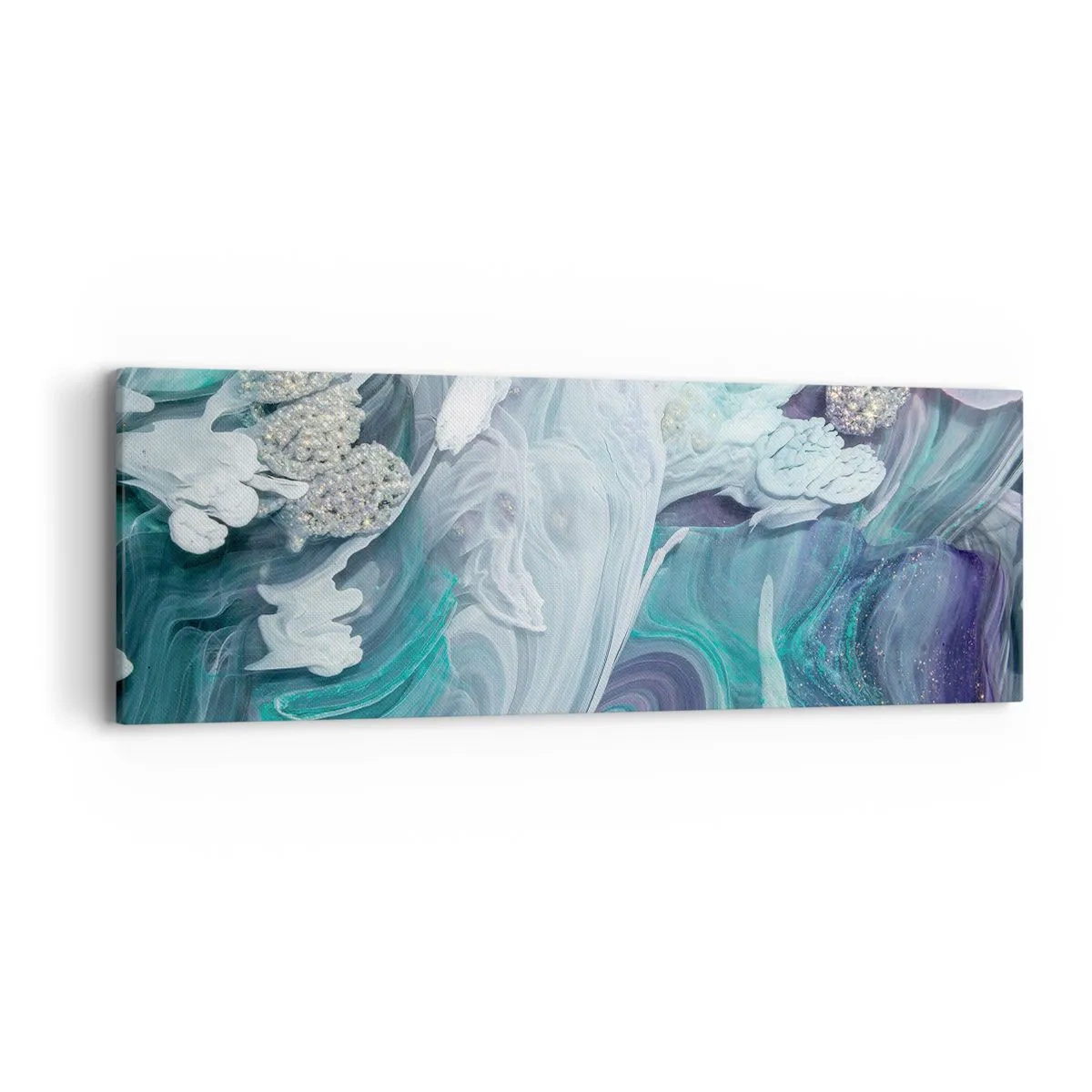 Obraz na płótnie - Nurty błękitu - 90x30 cm