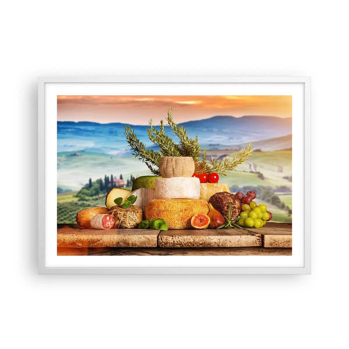 Plakat w białej ramie - Włoska radość życia - 70x50 cm