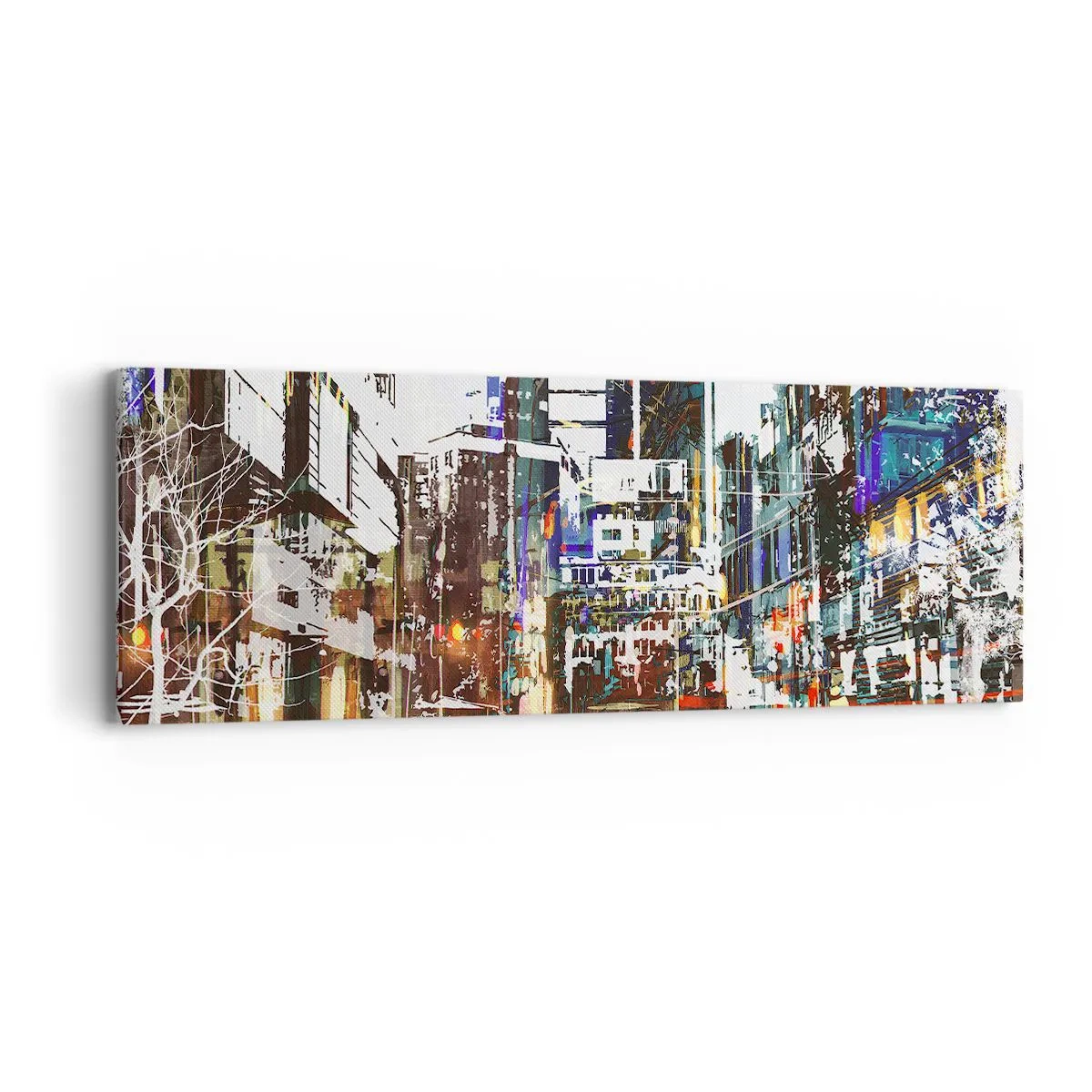 Obraz na płótnie - Miasto migotliwe - 90x30 cm