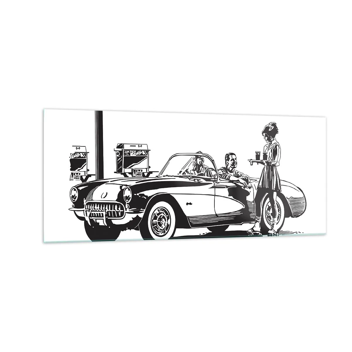 Obraz na szkle - 60. - beztroska Ameryka - 100x40 cm