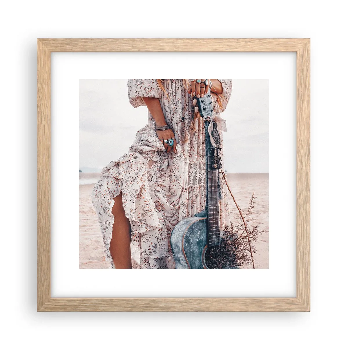 Plakat w ramie jasny dąb - Dzieci kwiaty w drodze - 30x30 cm