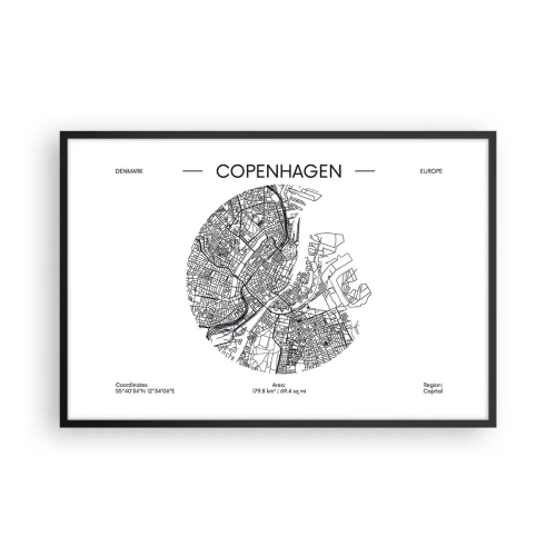 Plakat w czarnej ramie - Anatomia Kopenhagi - 91x61 cm