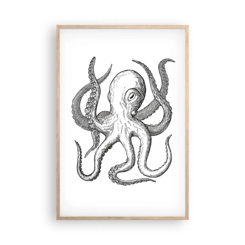 Plakat w ramie jasny dąb - Tańcząca z falami - 61x91 cm