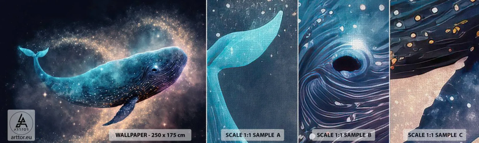 Fototapeta Próbka Premium Canvas - Jest taki świat… - Wieloryb, Magiczny, Fantastyczny - 100x30 cm