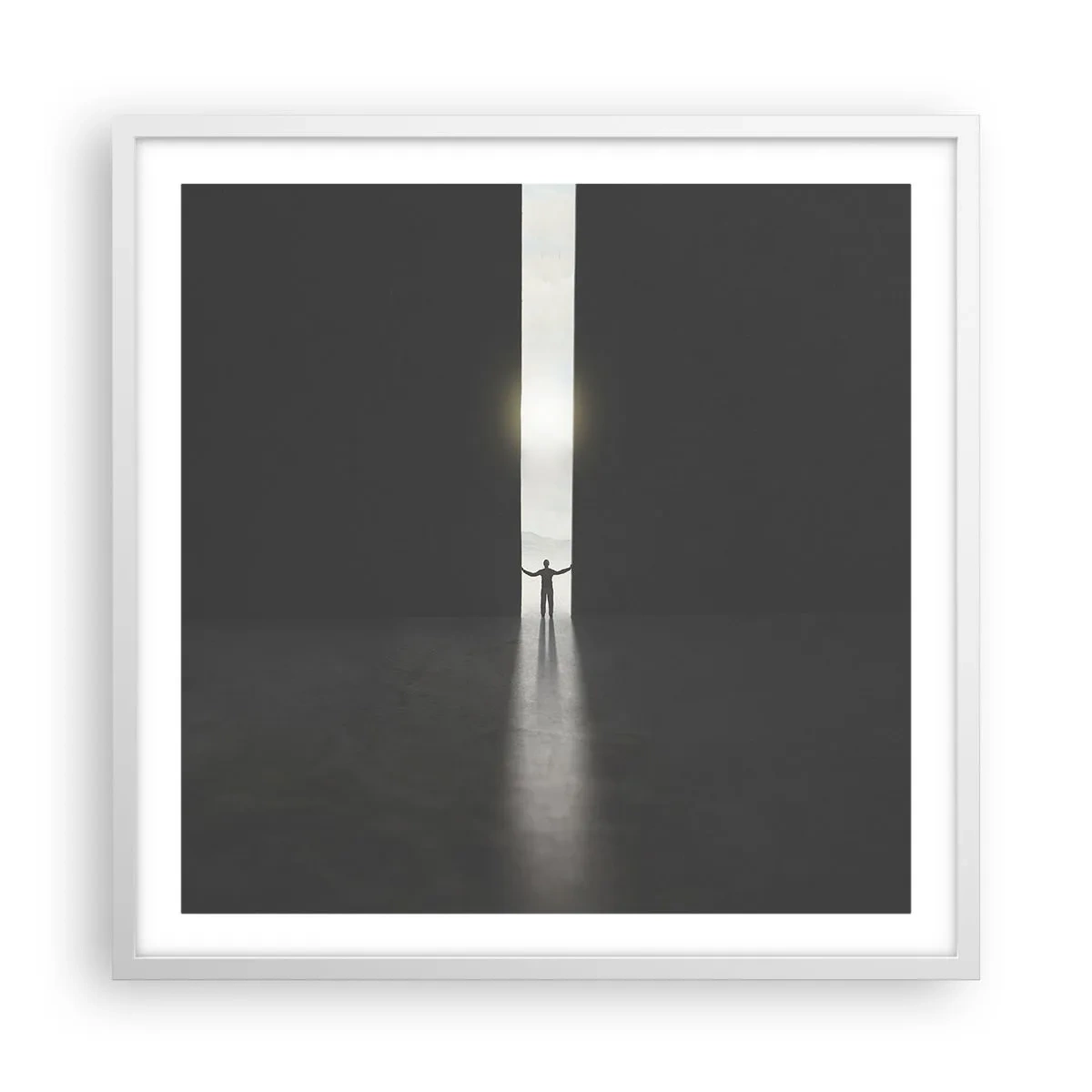 Plakat w białej ramie - Krok do jasnej przyszłości - 60x60 cm