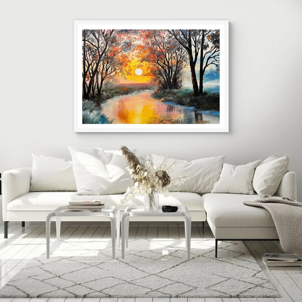 Plakat w białej ramie - Jesienne klimaty - 50x40 cm