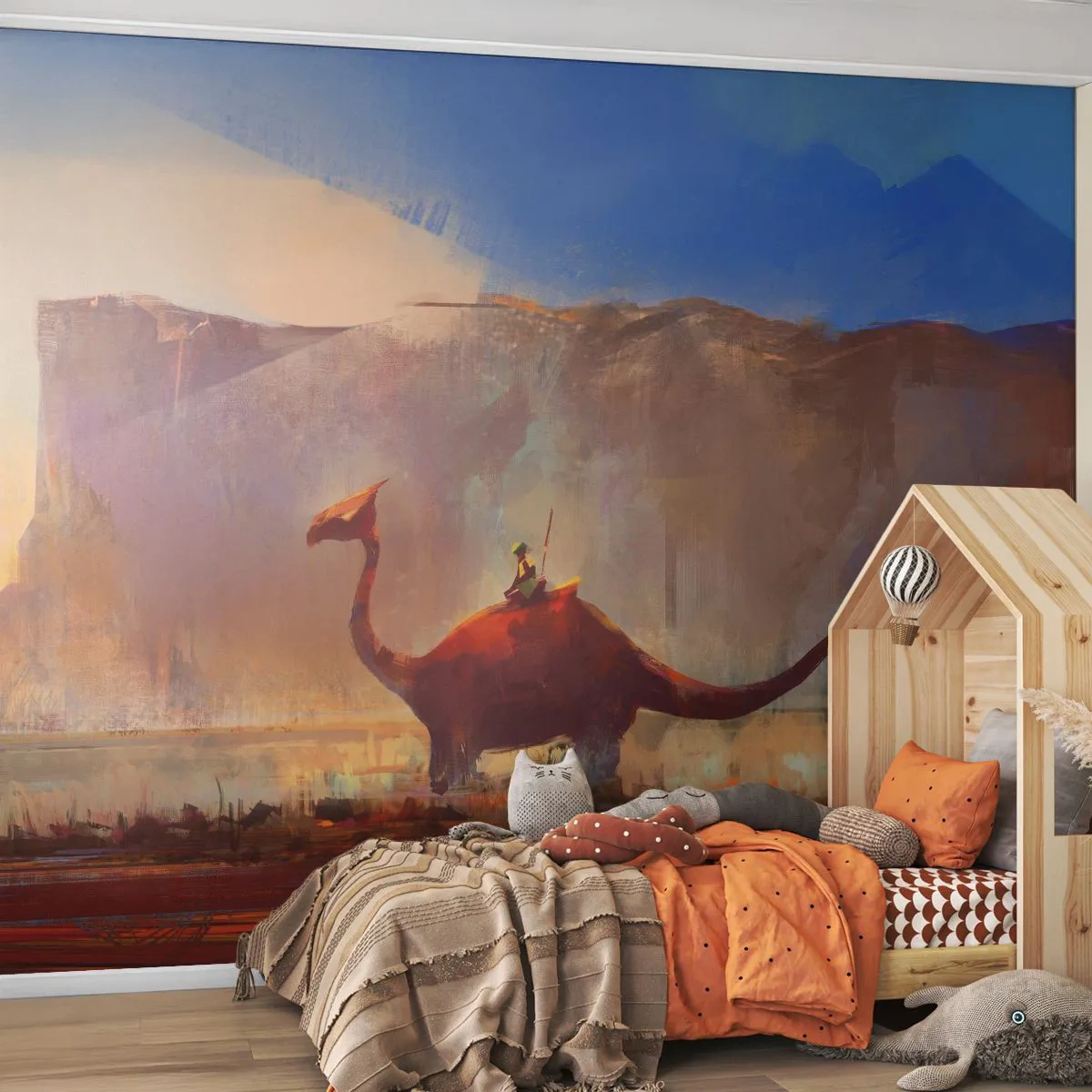 Fototapeta Premium Canvas - Gdyby nie wyginęły - Abstrakcja, Dinozaur, Fantasy - 200x140 cm