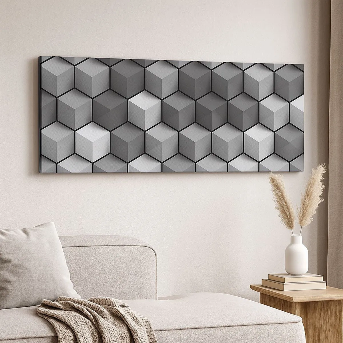 Obraz na płótnie - Kubistyczna układanka - 100x40 cm