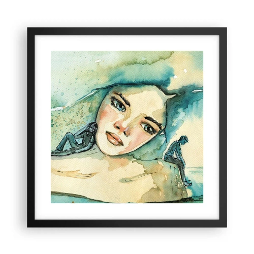 Plakat w czarnej ramie - Am I blue? - 40x40 cm