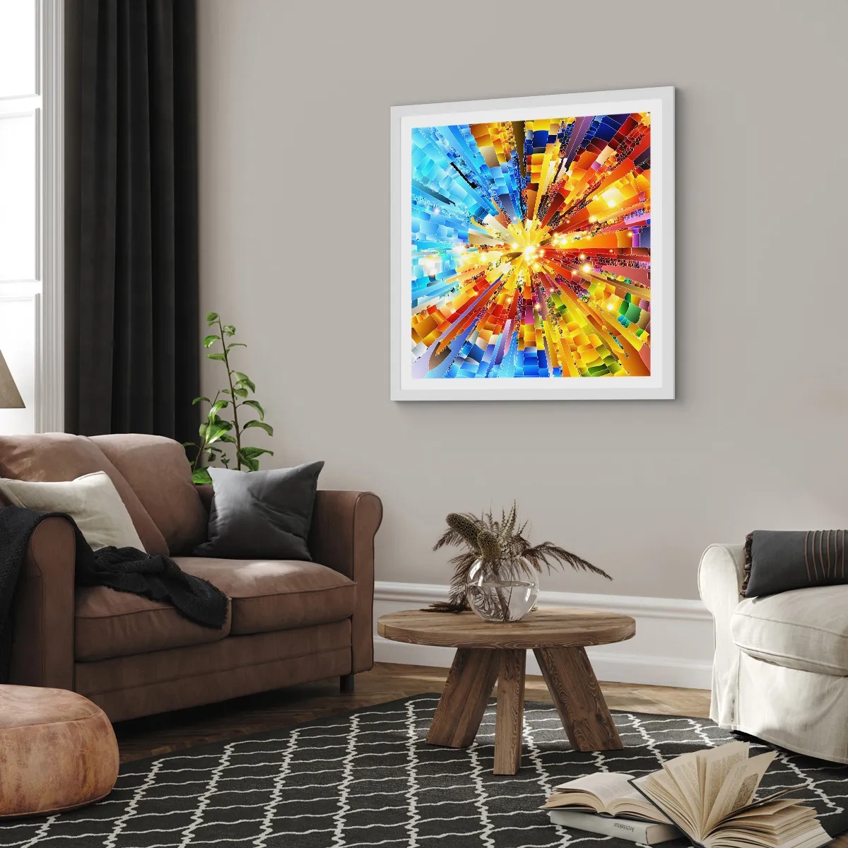 Plakat w białej ramie - In medias res - 40x40 cm