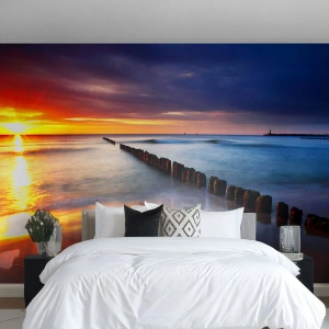 Fototapeta Samoprzylepna Deluxe Sticker - Posłuchaj ciszy - Krajobraz, Zachód Słońca, Plaża - 450x315 cm