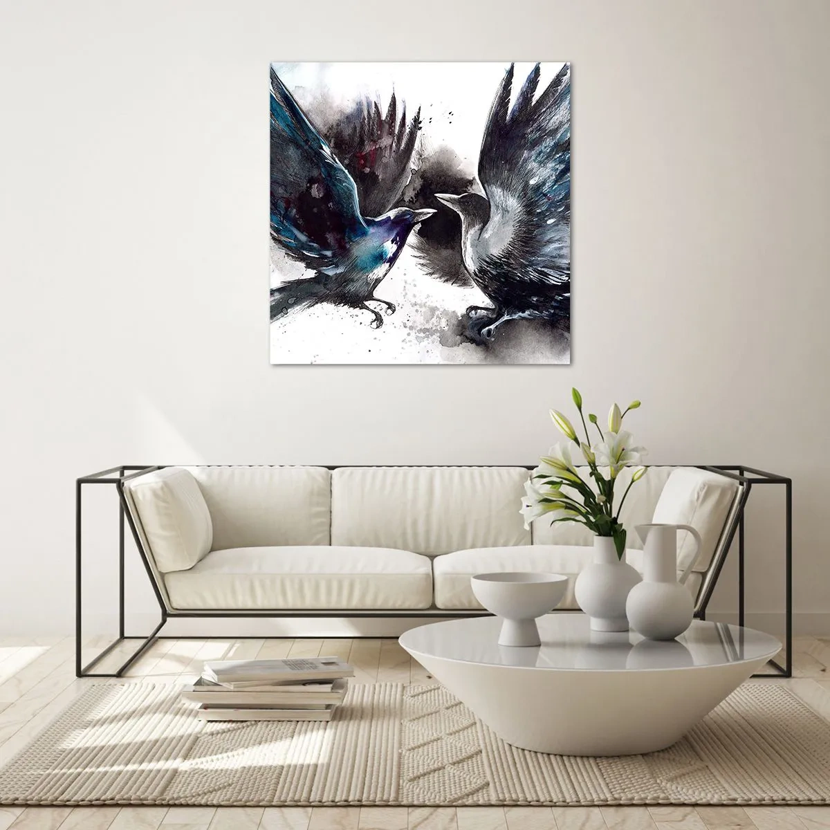 Obraz na szkle - Kruk krukowi… - 70x70 cm