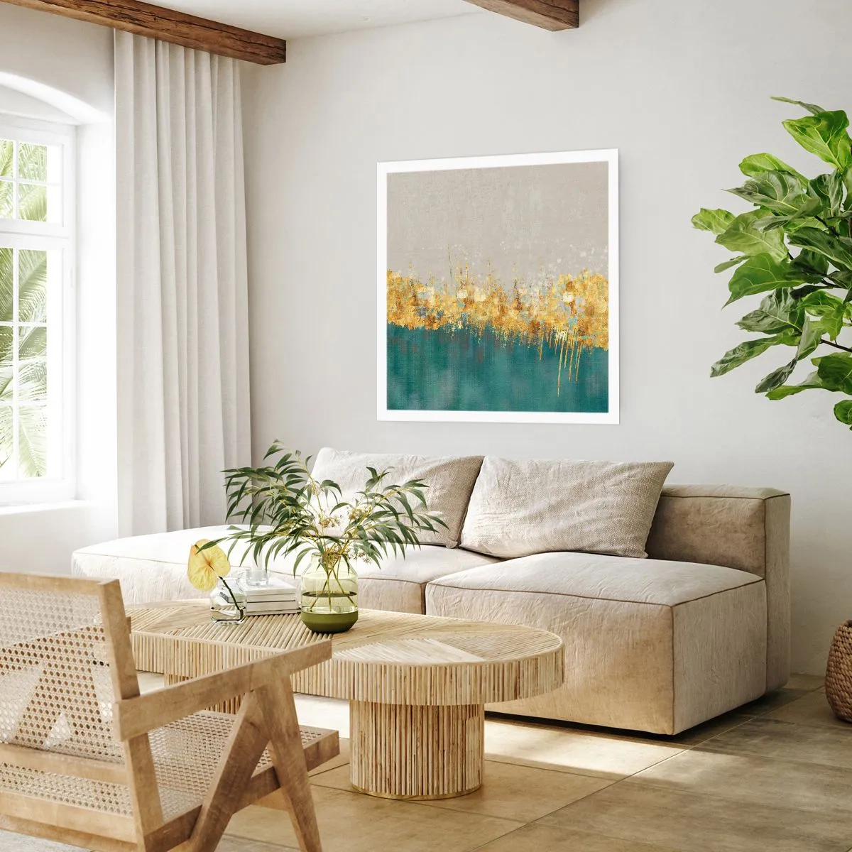 Plakat - Złota granica - 30x30 cm