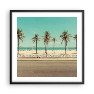 Plakat w czarnej ramie - Na straży plaży - 50x50 cm