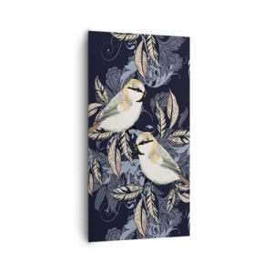 Obraz na płótnie - Żółto-błękitny trel - 65x120 cm