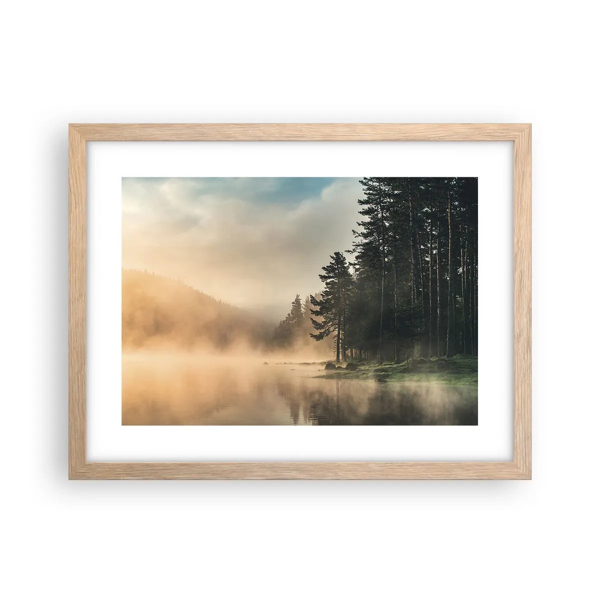 Plakat w ramie jasny dąb - Narodziny dnia - 40x30 cm