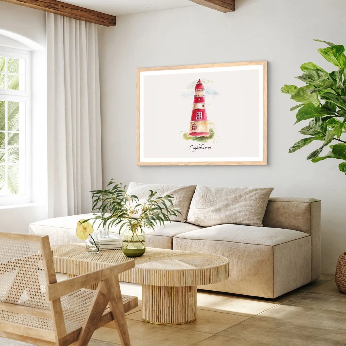 Plakat w ramie jasny dąb - Wokół zawsze pogoda - 40x30 cm