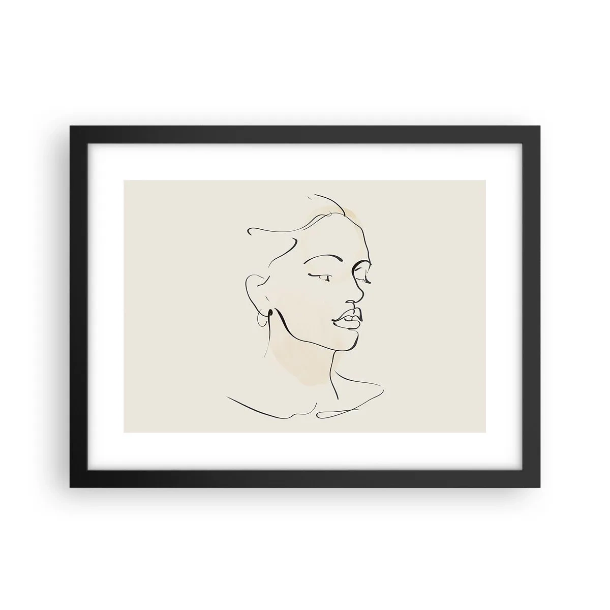 Plakat w czarnej ramie - Pewną kreską - 40x30 cm