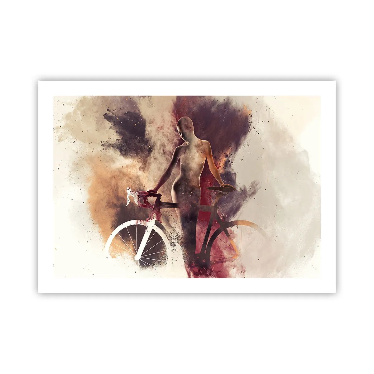 Plakat - W marmurowych kształtach rowerowa dusza - 70x50 cm