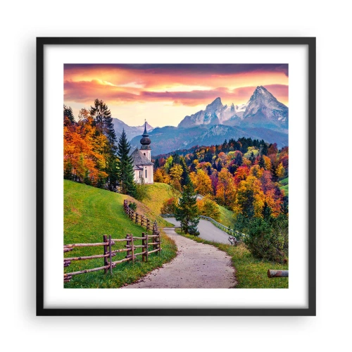 Plakat w czarnej ramie - Pejzaż jak malowanie - 50x50 cm