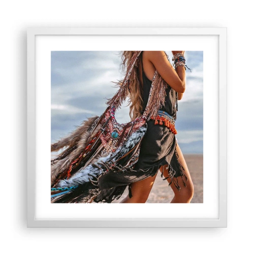 Plakat w białej ramie - Dziewczyna szamana - 40x40 cm