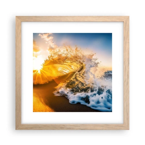 Plakat w ramie jasny dąb - Zabawa na piasku - 30x30 cm