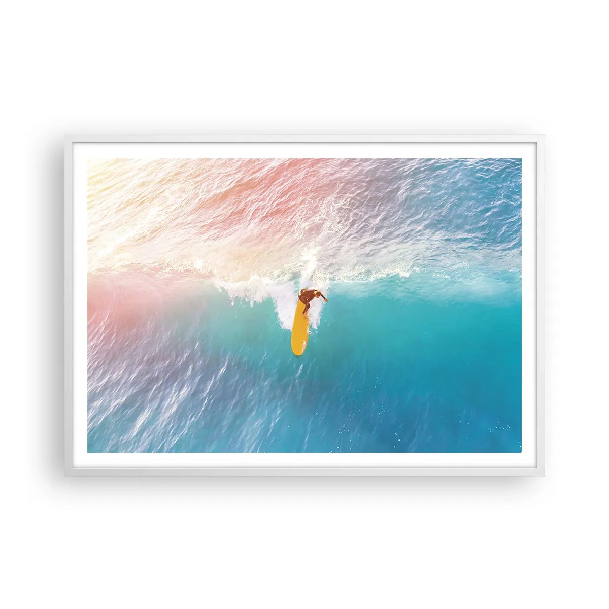 Plakat w białej ramie - Oceaniczny jeździec - 100x70 cm