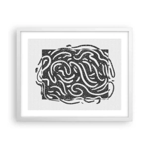 Plakat w białej ramie - Abstrakcja: taniec radości - 50x40 cm