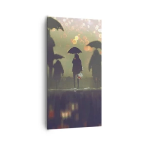 Obraz na płótnie - Z perspektywy kropli deszczu - 65x120 cm