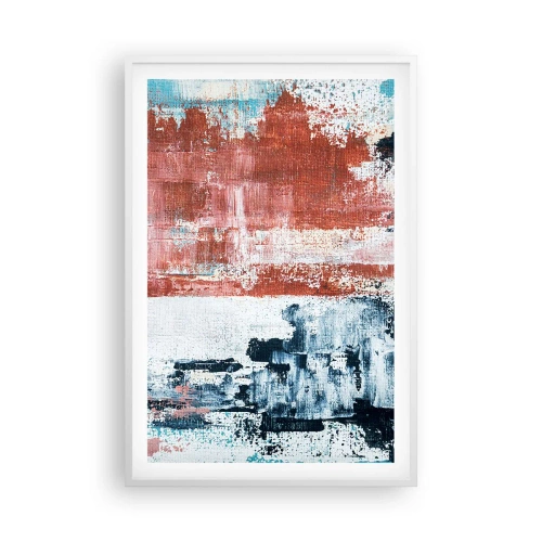 Plakat w białej ramie - Abstrakcyjne pół na pół - 61x91 cm